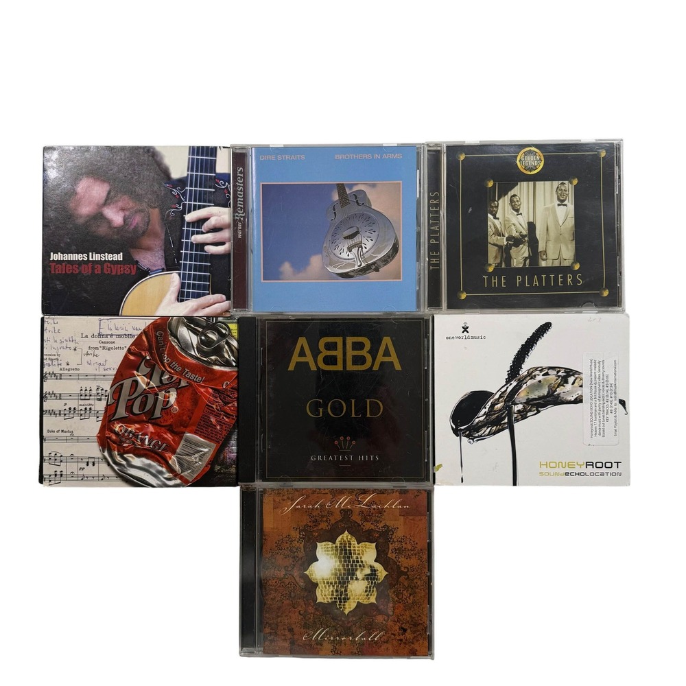 7 CD Lot ABBA Gold Dire Straits Sarah McLachlan Honeyroot Johannes Linstead Pop